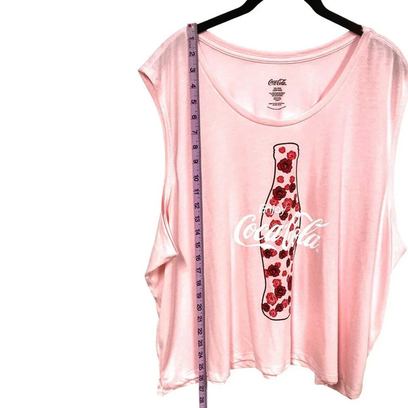 Coca-Cola 3 Piece Pajama Set, Size 3X, Pink Tank Top Shorts Socks, New w Defects - Picture 5 of 16